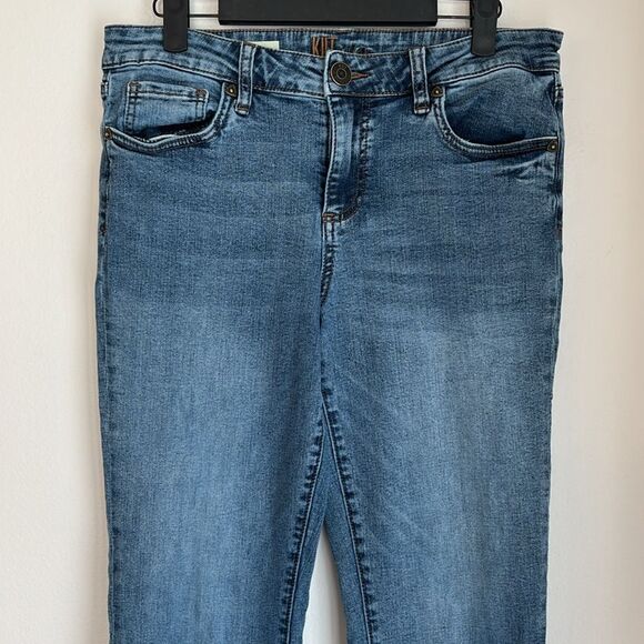 Kut from the kloth women’s Asher straight rolled cropped jeans size 8 blue EUC - Picture 2 of 12